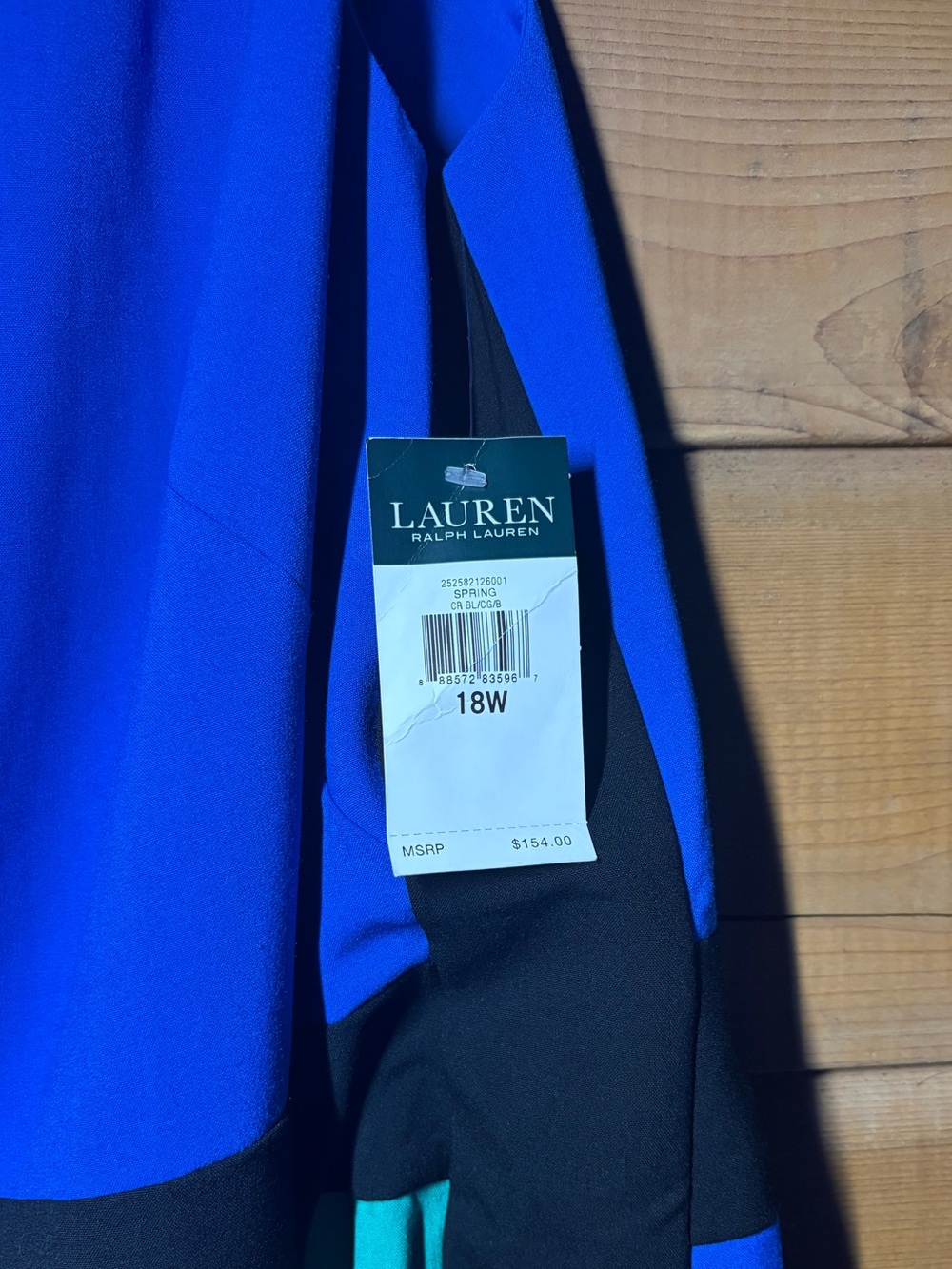 Lauren Ralph Lauren Blue & Green Dress- Colorblock- NWT- Size 18W - Picture 3 of 9